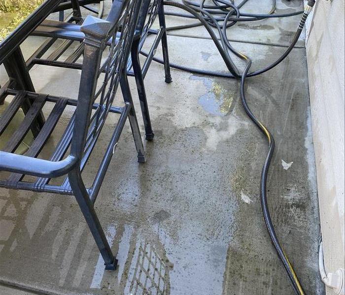 Water damage stain concrete floor 